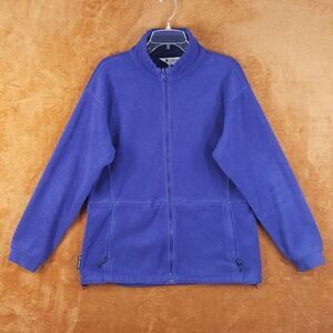 COLUMBIA Womens Jacket Large Blue Zip Up Pockets Classic Logo Vintage